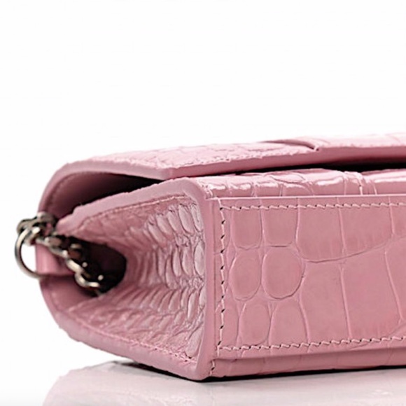 Balenciaga Hourglass Chain Wallet Candy Pink with Tag Leather Cross Body Bag - Picture 4 of 12